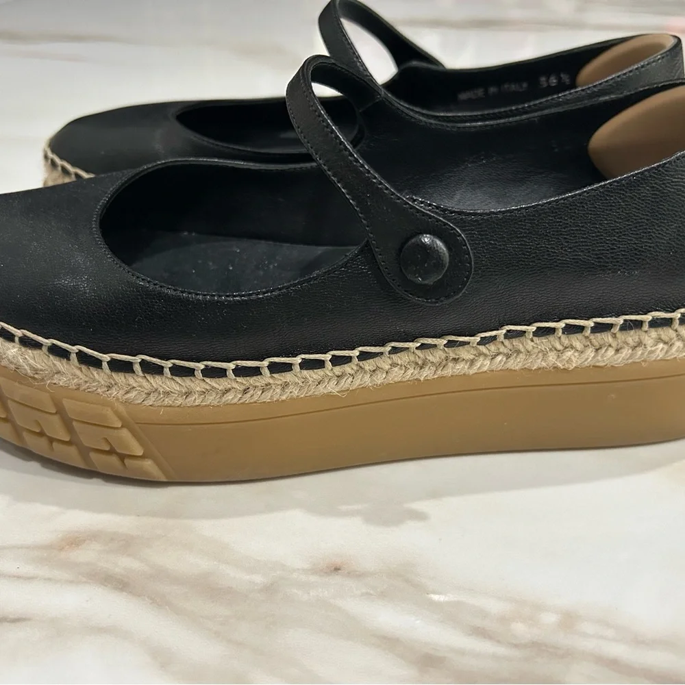 Prada Black Leather Mary Jane Flats - Picture 4 of 5